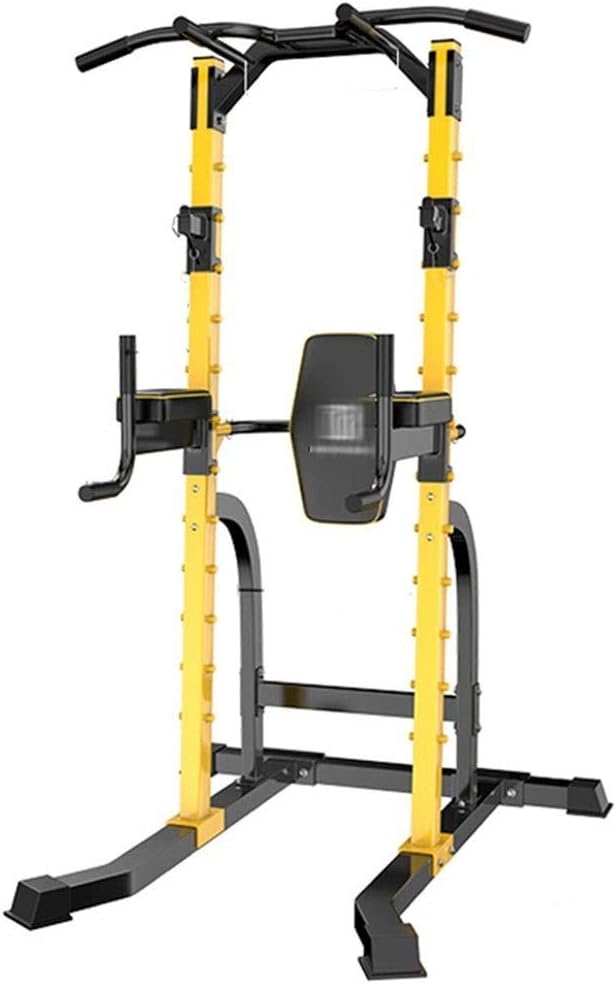 Qazxsw Pull-Ups/Home Indoor Horizontal Bar/Multi-Function Fitness Equipment/Squat Bench Press/Barbell Stand/Adjustable Height,Yellow,80104208cm