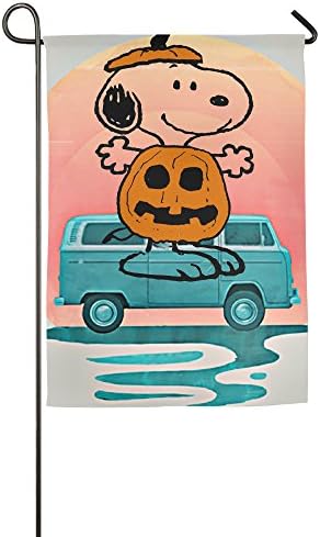 Umison Dog In Halloween Pumpkin Decorative Garden Flag Classic Family Banner 1827inch