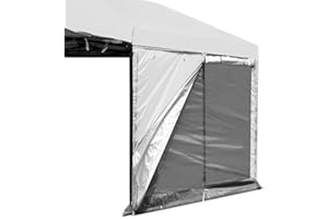 MQOUTDOOR Pop up Straight Leg Canopy Tent Sidewalls 10x10, 10 x 10 Side Panels Canopy Net Walls with Zipper Door only White with Silver Coated