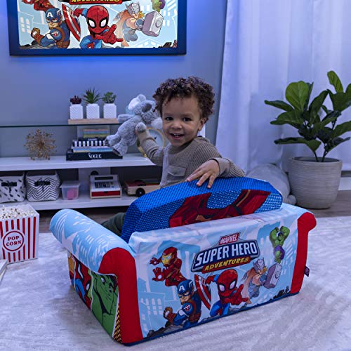Marshmallow Furniture, Children's 2-in-1 Flip Open Foam Sofa, Marvel Super Hero Adventures, by Spin Master - Thumbnail 5