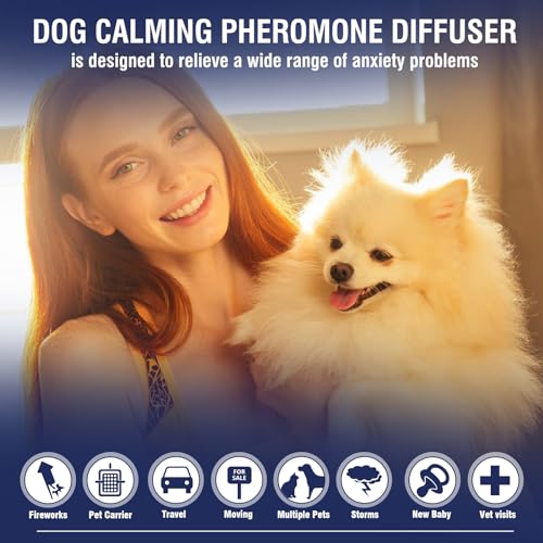 Pheromones for Dogs Calming 3 in 1 Tranquillit Kit (1 Diffuser + 2 Refill 48 ml) Calming Dog Calm Restless Stress for Relaxing and Tranquilating Dogs Diffuser 60 Days Tasteless Flavor