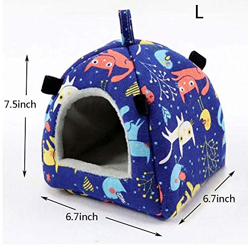Bird Hut Nest Hammock Tent Bed Toy for Medium Large Pet Parrot Parakeet Cockatiel Conure Cockatoo African Grey Amazon Eclectus Lovebird Hamster Chinchilla Ferret Squirrel Cage Swing - Thumbnail 7