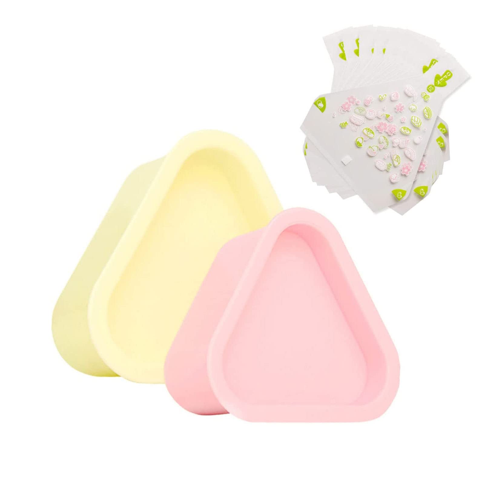 Triangle Onigiri Mould Set - 2 PCS DIY Press Rice Ball Maker + 100 Disposable Wrappers