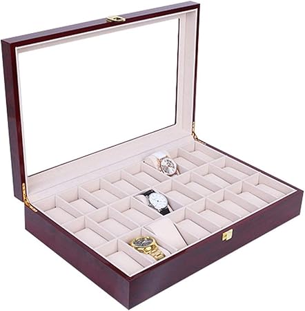 Caja de reloj para hombre Caja de madera del reloj de madera sólida caja de reloj