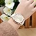 Top Plaza Fashion Women's Analog Watch, PU Leather Band Gold Tone -Beige