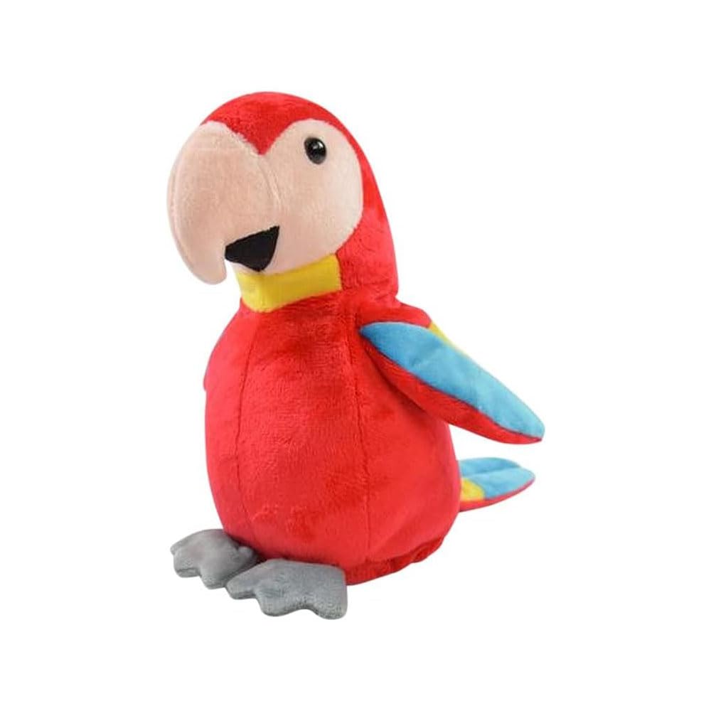 Kögler 75631 - Labertier Parrot Paul, approx. 17.5 cm tall, responsive plush toy with playback function, babbles everything funny and moves, battery operated, 1 year to 99 years