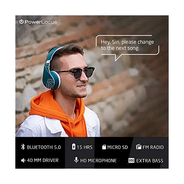 PowerLocus Bluetooth Over-Ear Headphones, Wireless Stereo Foldable Headphones Wireless and Wired Headsets with Built-in…