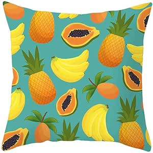 Alixyz - 1 funda de cojín con diseño de hojas verdes para sofá, coche