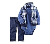 Carter's Baby Boys 3-Piece Short-Sleeve Safari Bodysuit, Blue, 24 Months
