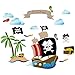 decalmile Pirate Ship Wall Decals Kids Room Wall Stickers Children Bedroom Baby Nursery Wall Decor Pirate Theme Room Decoration