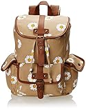 Wild Pair Printed Canvas Backpack With Faux Leather Trim
