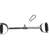 yuhqc Wide Grip Revolving Tricep Curl Lat Pull Down Bar for Cable Machine | Lat Pull Down Bar with Rubber Grip,Tricep Press Down,ez Bar Cable Attachment,Curl Back Exercise Attachment,Cable Attachment