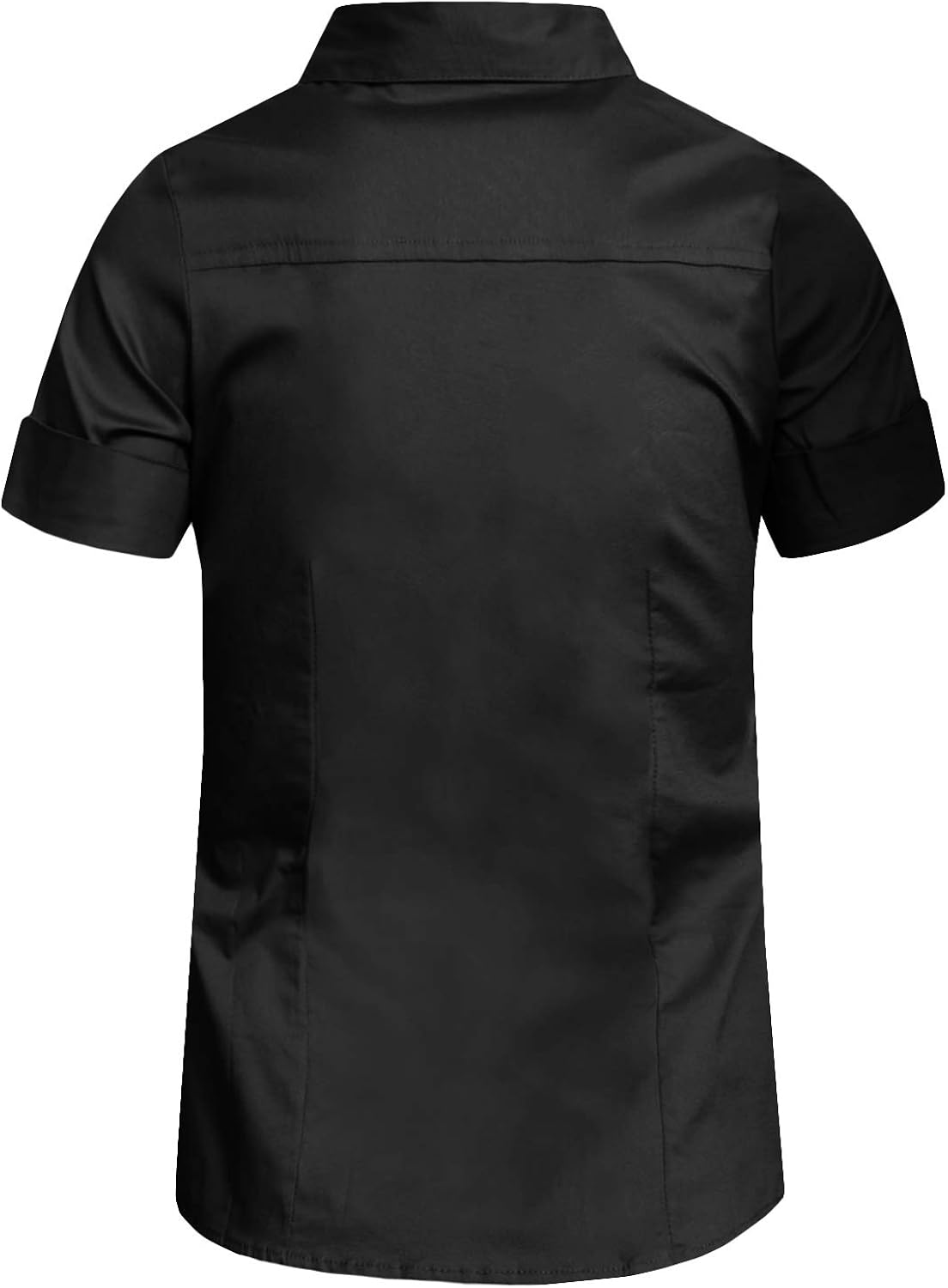 J. LOVNY Girl's Basic Casual Long Sleeve Roll Up Button Down Blouse Shirts: Clothing