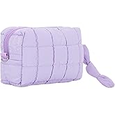 Oweisong Quilted Makeup Bag Travel Toiletry Bag for Women Small Cosmetic Purse Cute Puffer Make Up Organizer Puffy Pouch
