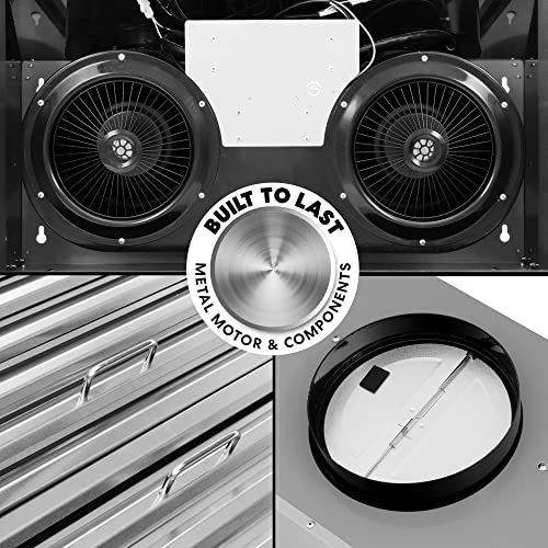 COSMO COS-QB90 36 in. Haven Collection 500 CFM Ducted Under Cabinet Range Hood, Button Control, LED Lights, Stainless Steel