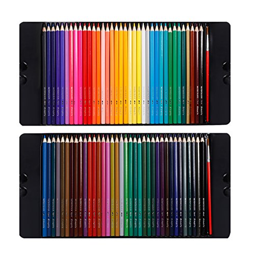 Magicfly 72 Colored Pencils Set Premier Soft Core Watercolor Pencils with 2 Brushes and Metal Tin Case Magicfly 72 Colored Pencils Set Premier Soft Core Watercolor Pencils with 2 Brushes and Metal Tin Case