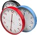 Vremi 10 Inch Silent Universal Round Wall Clock - AA Battery Operated Colorful Analog Clock for Home Office Classroom or Garage - Easy to Install Non Ticking Indoor Decorative Easy Read Clock - Red