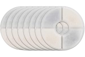 FluffyUnion Cat Water Fountain Replacement Filter, 8 Filters Pack, Compatible with Most Cat Fountain, Activated Carbon Filter