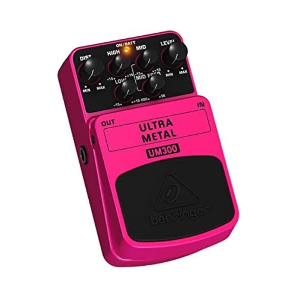 Behringer UM300 Ultra Metal Distortion Effects Guitar Pedal, Pink