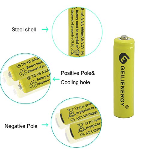 GEILIENERGY Triple A NiCd AAA 1.2V 600mAh Triple A Rechargeable