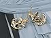 Alilang Golden Tone Blue Clear Crystal Rhinestones Nautical Anchor Stud Earrings