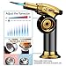 LLOP Blow Torch,Flame Adjustable Butane Refillable Culinary Torchs Lighter with Safety Lock for Cooking BBQ Creme Brulee and Baking(Black)