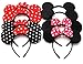 FIVOENDAR Pack of 8 with 4 Kinds - Mouse Adorable Ear Dots Solid Various Style Black and Bow Headband for Boys and Girls Birthday Party or Celebrations (Pack of 8)