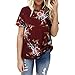 WOCACHI Women's Color Block Long Sleeve Tunic Floral Leopard Tops Blouses Shirt
