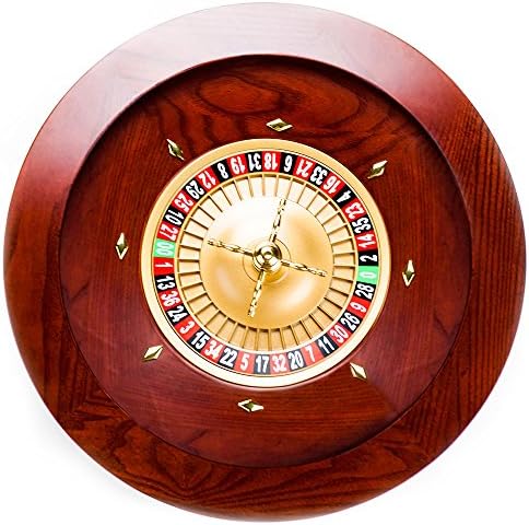 Casino Grade Deluxe Wooden Mahogany Roulette Wheel - 19.5 Inch Diameter!