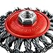 TILAX 4 Inch Wire Wheel Brush, Knotted Twist for Grinders and Angle Grinder, 5/8 Inch-11 Threaded Arbor, 0.020 Inch Carbon Steel, Heavy-Duty Metal Conditioning