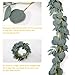 Outgeek Artificial Eucalyptus 2PCS 6.5ft Artificial Silver Dollar Eucalyptus Leaves Garland Artificial Willow Leaves Hanging Greenery Garland Artificial Vine Wedding Decorations Indoor Outdoor (2PCS)