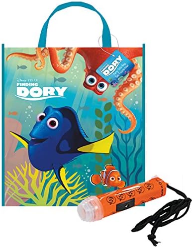 "Finding Dory" Happy Halloween Trick or Treat Candy Loot Bag!! Plus Bonus "Safety First" Mini Halloween Flashlight Necklace!
