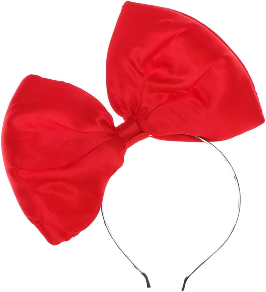 Lurrose Huge Bow Headband Large Bowknot Hairband Halloween and Christmas Party Hair Accessories for Woman Girl (Red)