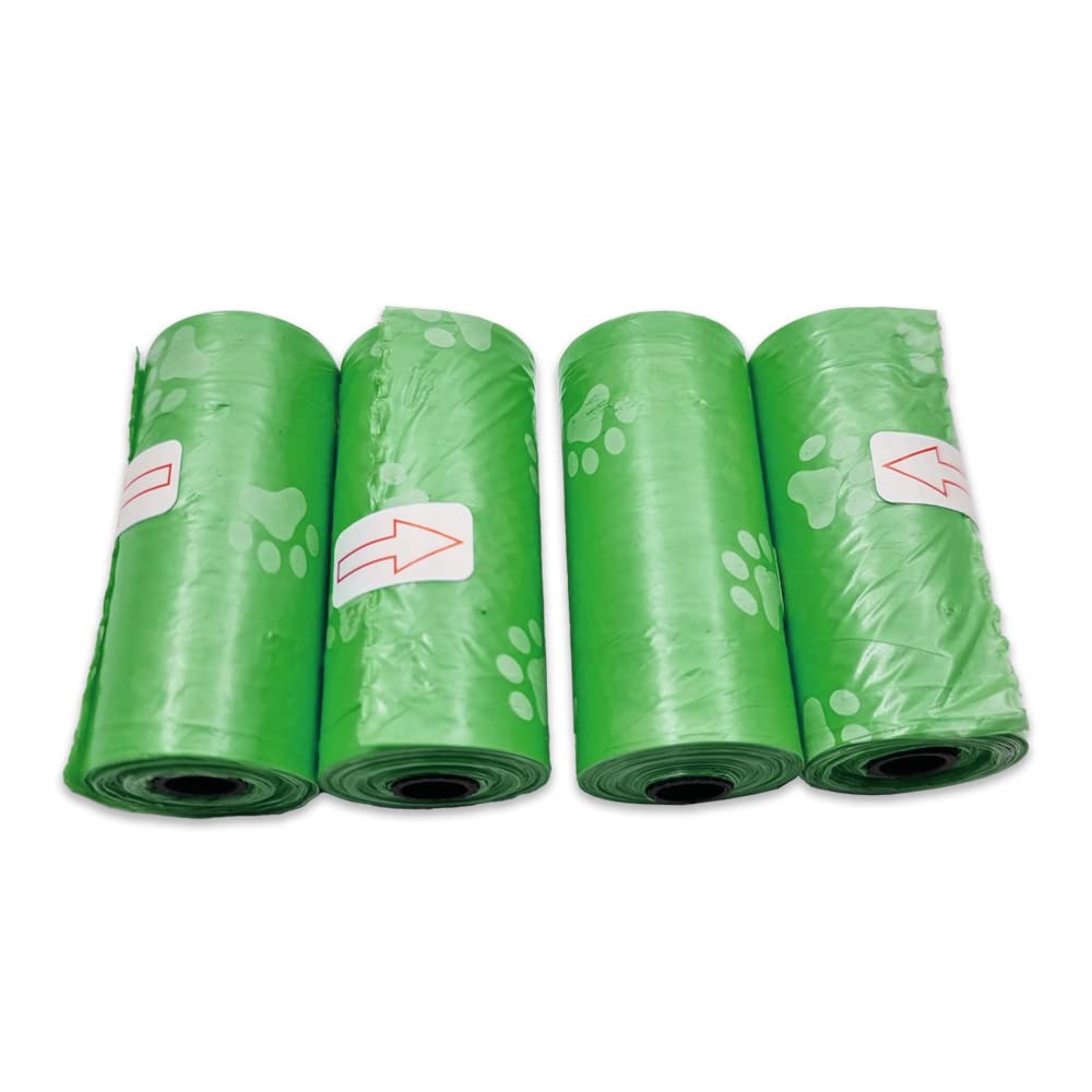 Dog Poo Bags – 60 Pack Durable Leak-Resistant Pet Waste Bags – Scent-Free, Easy-Tie Plastic Dog Waste Bags for Hygienic Clean-Up – 30 x 22 cm (Green)