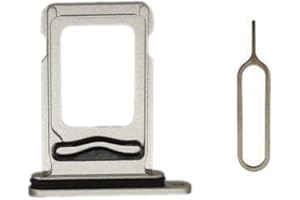 MEEFIX SIM Card Tray Holder Slot Replacement with Open Eject Pin for iPhone 11 (6.1 inch) (Silver, Dual SIM)