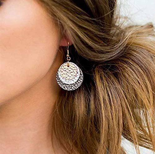 6 SHUANGART+Leather+Earrings+Metallic+Synthetic