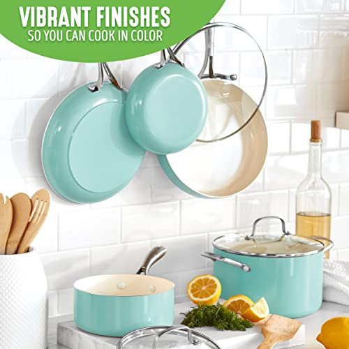 GreenLife Artisan Healthy Ceramic Nonstick, 12 Piece Cookware Pots and