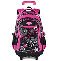 Fanspack Rolling Backpack for Girls Backpack with Wheels Roller Backpack Wheeled Backpack