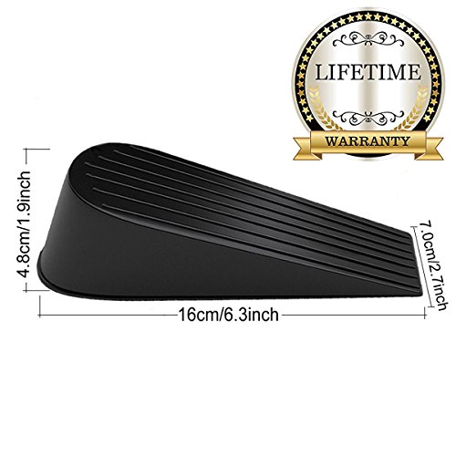 image for Mapleaf BIG Door Stopper 2 Pack, Heavy Duty Rubber Door Stop Wedge, Ga