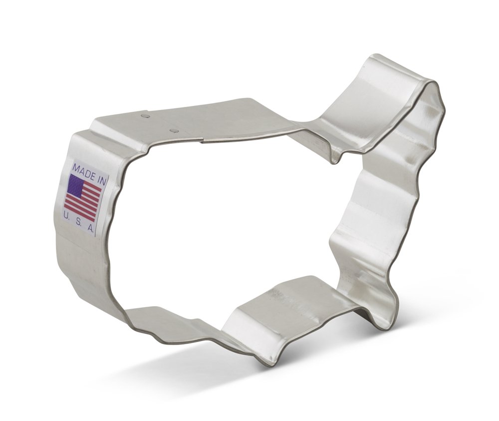 Ann Clark USA Map Cookie Cutter - 4 Inches - Tin Plated Steel