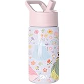 Simple Modern Kids Summit Water Bottle with Straw Lid | Disney 14oz Stainless Steel Cup Insulated Tumbler for Girls, School | Princess Tapestry