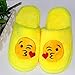 Imymax Unisex Emoji Cute Cartoon Slippers Warm Cozy Soft Stuffed Household Indoor Slippers (Label Size 38-39 = US7 - US8, Throw Kiss)