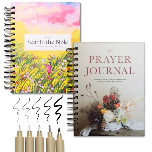 Alabaster Spiralbound Bible Study and Prayer Journal Gift Set- A Beautiful Year in the Bible
