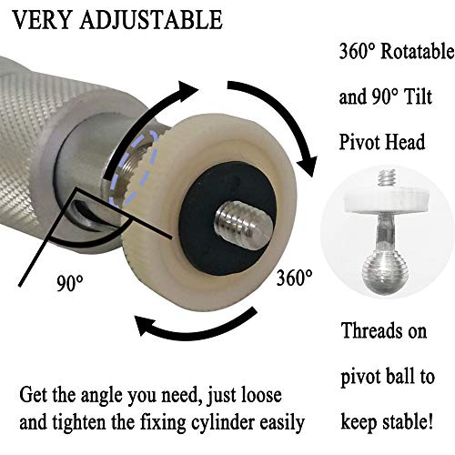 Projector Ceiling Mount Universal Thread Height Extendable 14-23.7 in / 37-60 cm 360° Adjustable Video Projector Wall Mount Bracket Silver for Projector CCTV DVR Cameras - Thumbnail 3