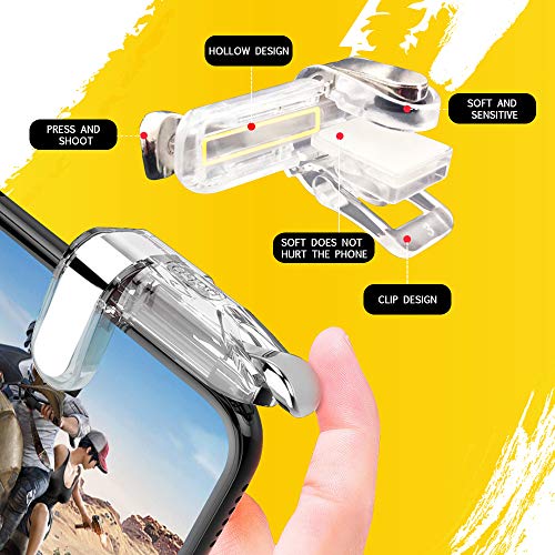 Mobile Game Controller Android Gamepad Phone Aim Controller Fight Joystick for iOS Joypad Phone Work with Phone Case (Phone Triggers and Star Game Handle, Clip)