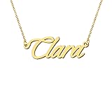 Aoloshow 18k Gold Plated Clara Charm Name Necklace