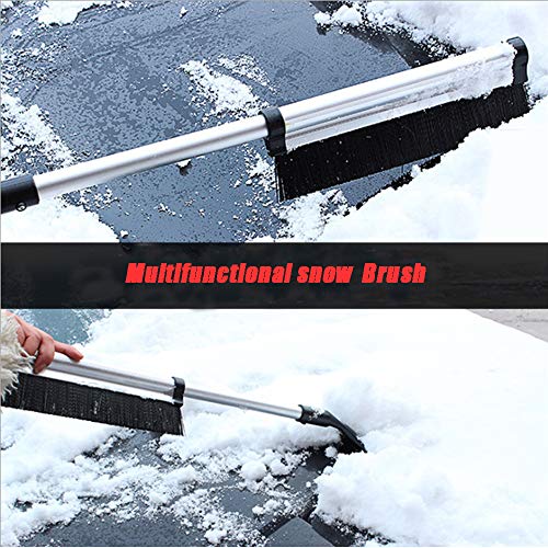 DIY home Extendable Telescopic Snow Brush and Ice Scraper with ABS Shovel Head ，Aluminium Alloy Snow Removal for Cars, Trucks, Windows Windshield Glass Scrape Frost Ice Remover Tool(16.5”-26”)