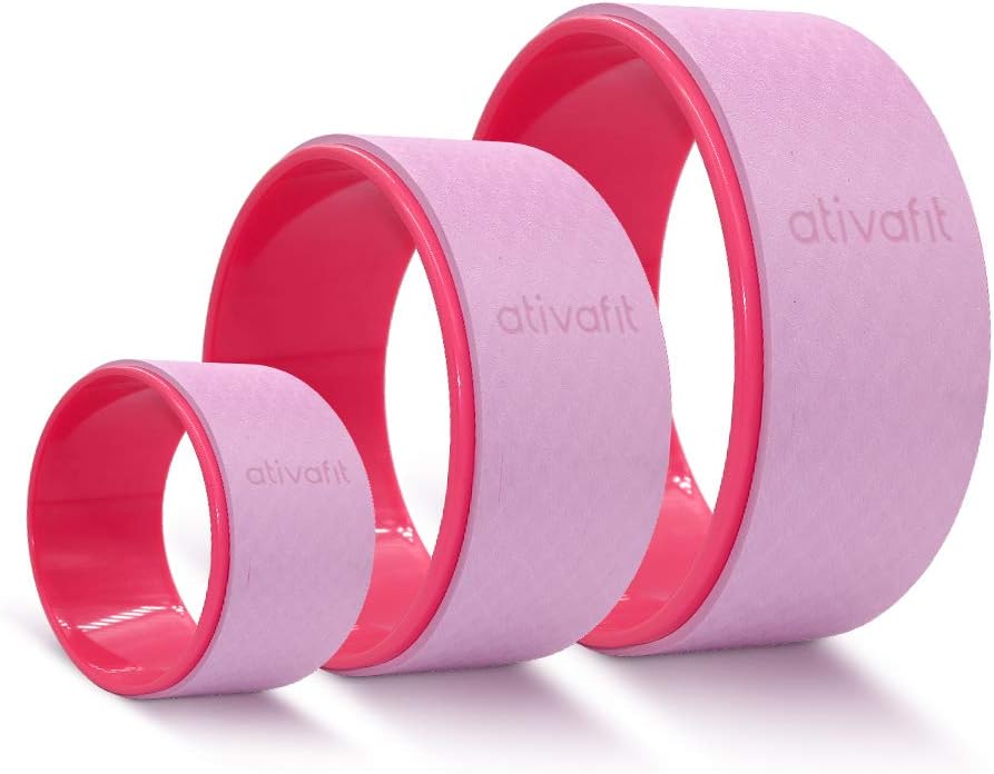 ATIVAFIT Sports Yoga Wheel Set, 3 Pack Yoga Roller Rad for Back Pain and Improving Your Yoga Poses, Perfect for Stretching, Improving Flexibility and Backbends (12 inch, 10 inch, 5 inch) : Sports & Outdoors