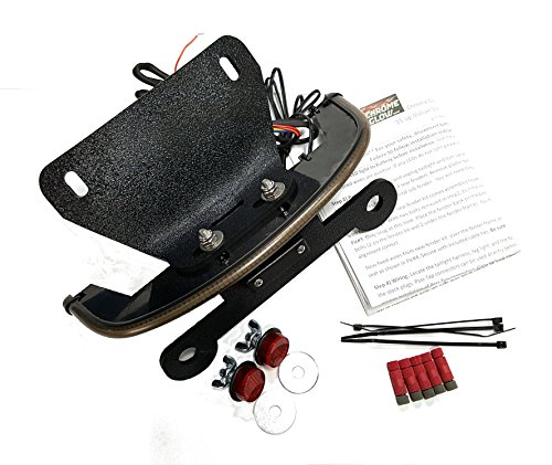 Kawasaki Vulcan S Fender Eliminator Integrated LED Taillight Kit with Tag Light and Bracket - Brake and Turn Signals - Smoked Lens