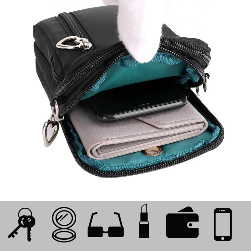 JANKS Small Crossbody Bag for Women - Mini Phone Purses with Crossbody Strap and Wallet - Nylon Arm Bag